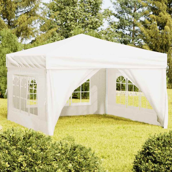 vidaXL Folding Party Tent with Sidewalls Cream 3x3 m