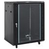vidaXL Network Cabinet with Storage Black 60 x 60 x 80 cm Steel