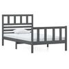 vidaXL Bed Frame without Mattress Grey Single Solid Wood