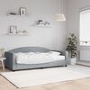 vidaXL Daybed with Mattress Blue Light Grey 90x190 cm Fabric