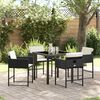 vidaXL Garden Dining Set with Cushion Folding 5 pcs Beige Poly rattan