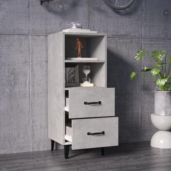 vidaXL Sideboard Concrete Grey 34.5x34x90 cm Engineered Wood