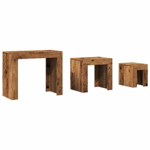 vidaXL Nesting Coffee Tables 3 pcs Old Wood Engineered Wood