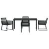 vidaXL Garden Dining Set 5 pcs Black Powder-Coated Steel