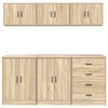 vidaXL Garage Cabinets 6 pcs Sonoma Oak Engineered Wood