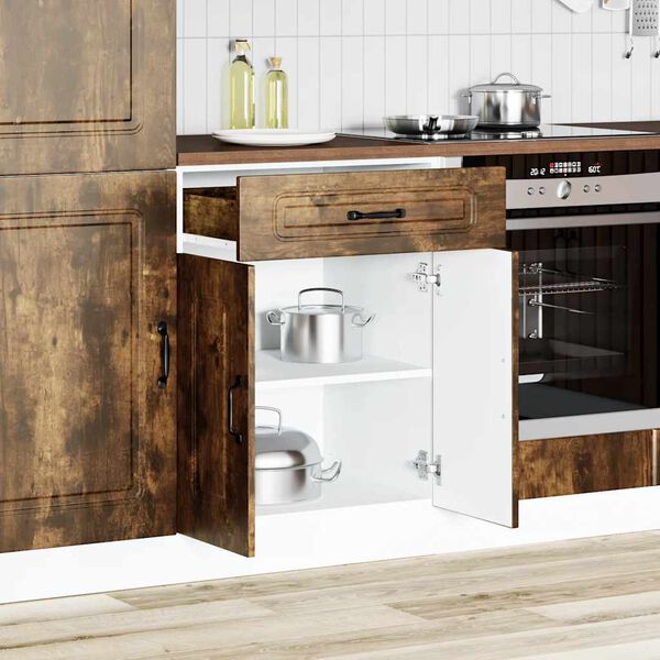 vidaXL Kitchen Base Cabinet Kalmar Smoked Oak Engineered Wood