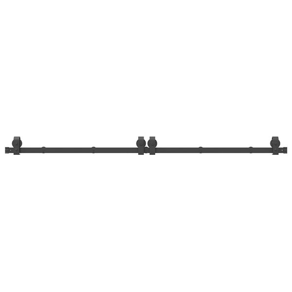 vidaXL Sliding Door Hardware Kit 200 cm Steel Black