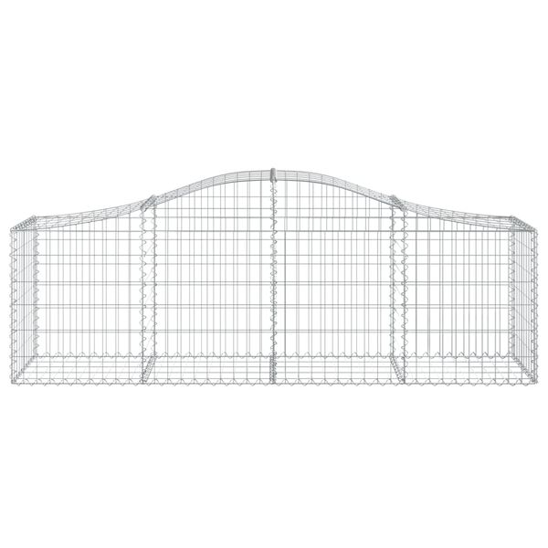 vidaXL Arched Gabion Baskets 8 pcs 200x50x60/80 cm Galvanised Iron