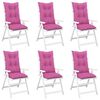 vidaXL Garden Highback Chair Cushions 6 pcs Pink 120x50x7 cm Fabric