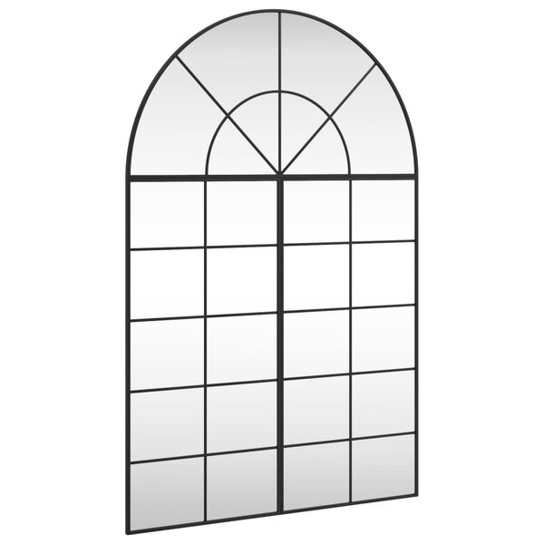 vidaXL Wall Mirror Black 100x150 cm Arch Iron