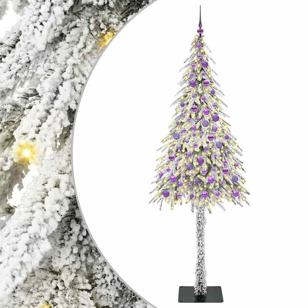 vidaXL Christmas Tree with 300 LEDs White 210 cm PE and Steel