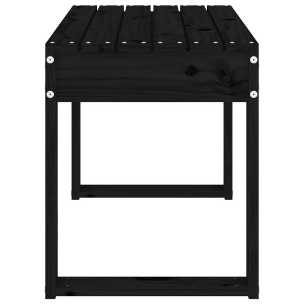 vidaXL Garden Bench Black 80x38x45 cm Solid Wood Pine