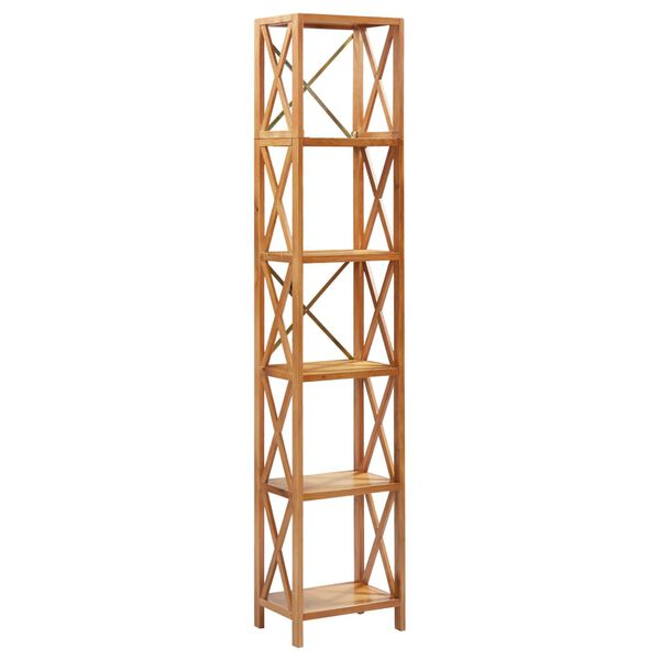vidaXL 6-Tier Shelf 40x30x205 cm Solid Oak Wood