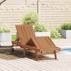 vidaXL Sun lounger Folding Brown 195 x 59 x 78.5 cm Solid Teak Wood