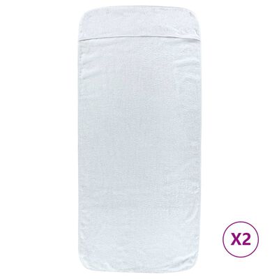 vidaXL Beach Towels 2 pcs White 60x135 cm Fabric 400 GSM