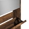 vidaXL Shoe Cabinet with Mirror 5-Layer Smoked Oak 63x17x169.5 cm