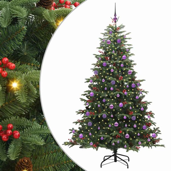 vidaXL Artificial Christmas Tree with 300 LEDs with Stand Green 210 cm