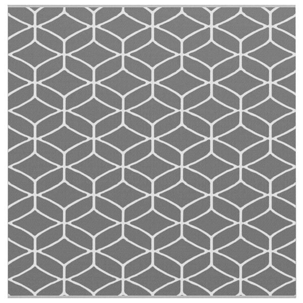 vidaXL Outdoor Rug Geometric ARAKIL Grey and White 300 x 300 cm