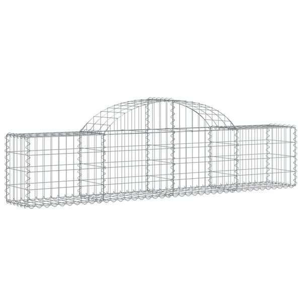 vidaXL Arched Gabion Baskets 2 pcs 200x30x40/60 cm Galvanised Iron