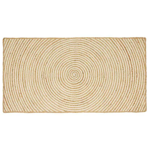 vidaXL Rug Natural and White 60 x 110 cm Jute