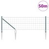vidaXL Fence with Post Green 0.4 x 50 m Steel and PVC