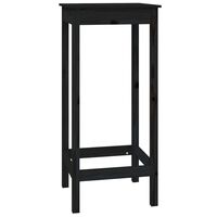 vidaXL Bar Table Black 50x50x110 cm Solid Wood Pine