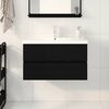 vidaXL Sink Cabinet Black oak 80 x 39 x 62 cm Engineered wood