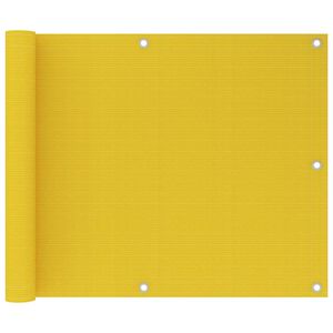 vidaXL Balcony Screen Yellow 75x600 cm HDPE