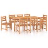 vidaXL 9 Piece Garden Dining Set Solid Wood Teak