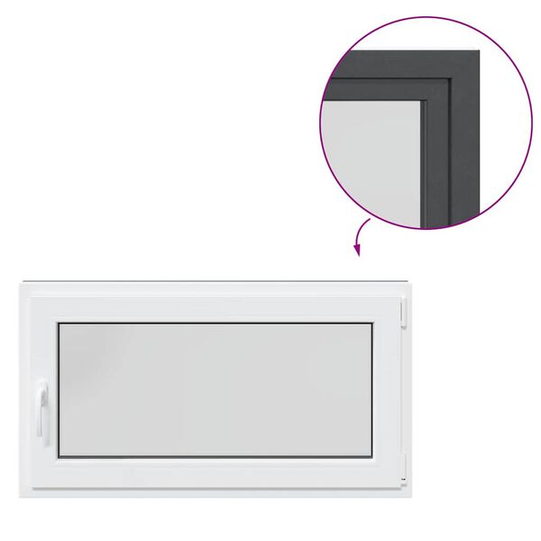 vidaXL Basement Window "RISOR" 110x60 cm Tilt&Turn DIN Right Anthracite