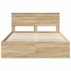 vidaXL Bed Frame Sonoma Oak 135 x 190 cm Solid Pine Wood