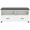 vidaXL Hall Bench with Cushion with Drawer White 100 x 38 x 46 cm