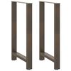 vidaXL Bar Table Legs Natural Steel 2 pcs 60x(100-101) cm Steel