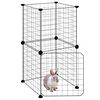 vidaXL 8-Panel Pet Cage with Door Black 35x35 cm Steel