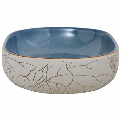 vidaXL Countertop Basin Sand and Blue Oval 59x40x14 cm Ceramic