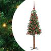 vidaXL Slim Christmas Tree Green 150 cm PVC and Solid Pine wood
