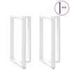 vidaXL Bar Table Legs T-Shaped&nbsp;2 pcs White 60x35x(100-101) cm Steel