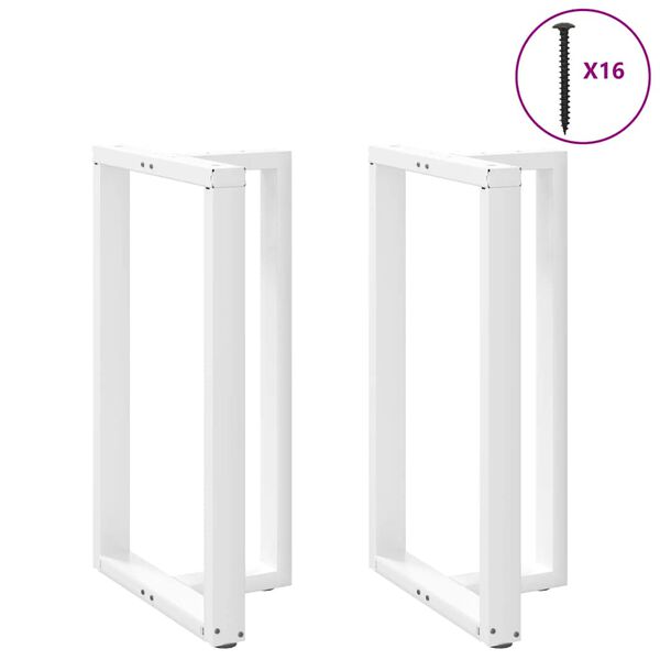 vidaXL Bar Table Legs T-Shaped&nbsp;2 pcs White 60x35x(100-101) cm Steel