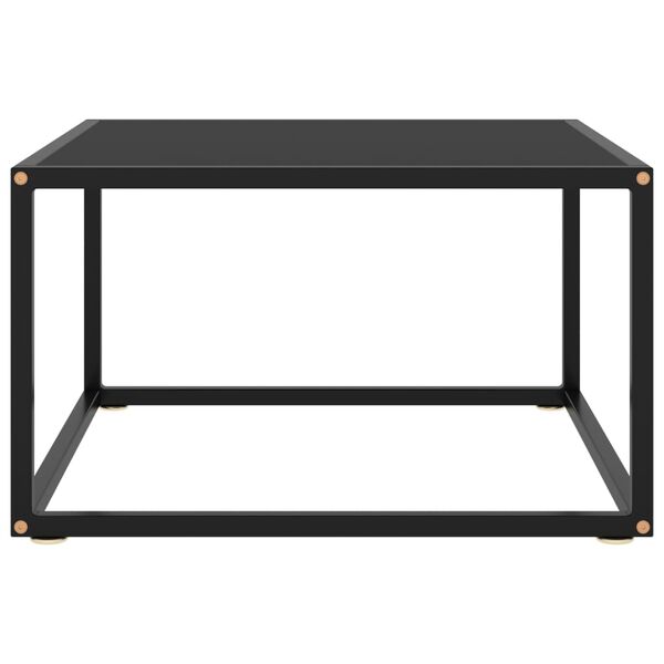 vidaXL Coffee Table Black with Black Glass 60x60x35 cm