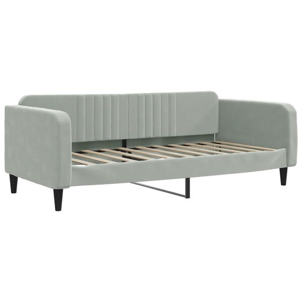 vidaXL Daybed with Mattress Light Grey 90x190 cm Velvet