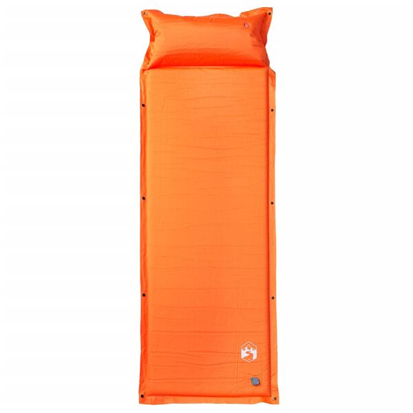 vidaXL Self Inflating Camping Mattress with Pillow 1-Person Orange