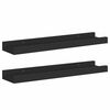 vidaXL Picture Frame Ledge Shelves 2 pcs Black 40x9x3 cm MDF