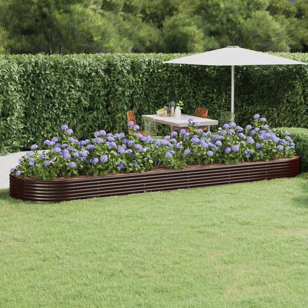 vidaXL Garden Raised Bed Galvanised Steel 523x140x36 cm Brown