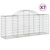 vidaXL Arched Gabion Baskets 7 pcs 200x50x80/100 cm Galvanised Iron