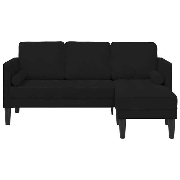 vidaXL Sofa Set with Cushion Black 173 x 131 x 67 cm Polyester
