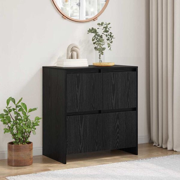 vidaXL Sideboard Black Oak 70 x 41 x 75 cm Engineered Wood