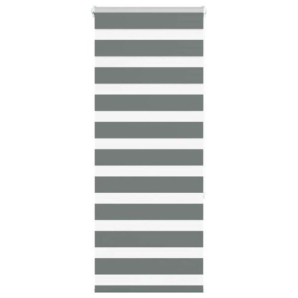 vidaXL Zebra Blind Dark Grey 65x150 cm Fabric Width 60.9 cm Polyester