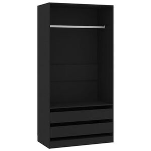 vidaXL Wardrobe Black 100x50x200 cm Engineered Wood