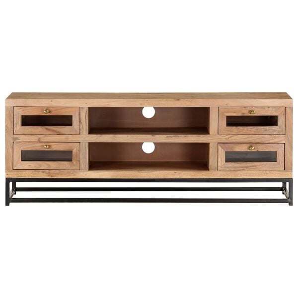 vidaXL TV Cabinet 110x30x40 cm Solid Acacia Wood