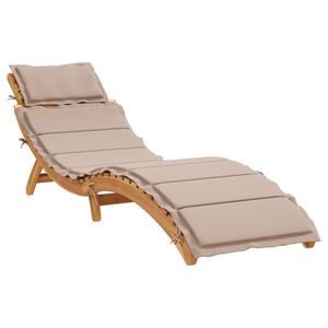 vidaXL Sun lounger Solid Acacia Wood Taupe